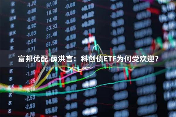 富邦优配 薛洪言：科创债ETF为何受欢迎？
